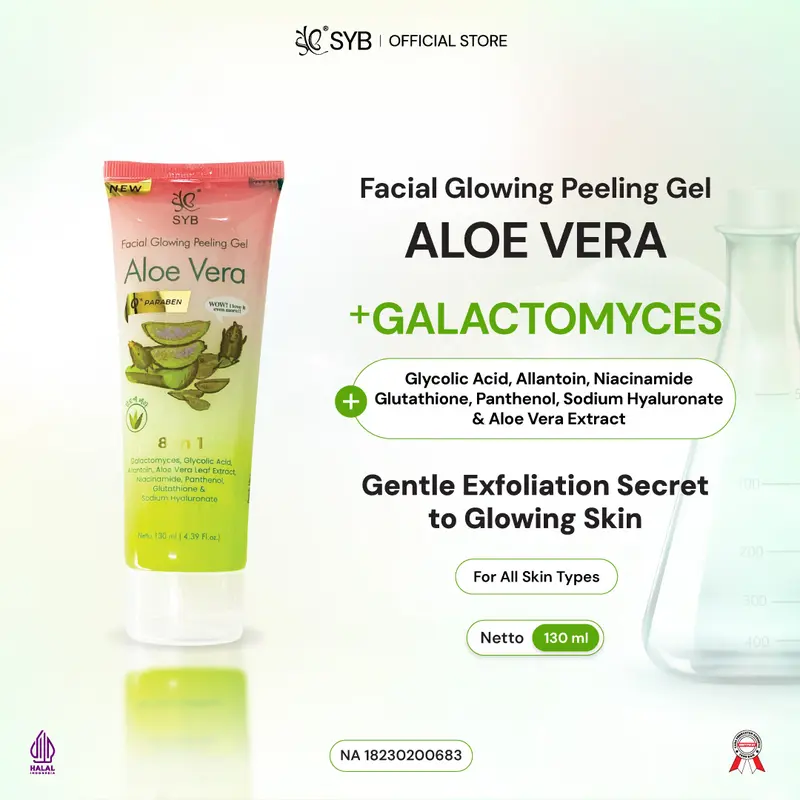 【SYB Facial Glowing Peeling Gel】- Gel Eksfoliasi [Available in 3 varian : Aloe Vera - Milk & Snail - Charcoal] 6