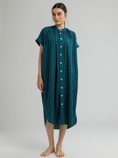 Gambar Daster Wanita Katun Ecovero | SARE studio Sleepwear OBI Loose Dress in Tosca Dadu - XL dari SARE Studio_NEW Kota Administrasi Jakarta Selatan Tokopedia