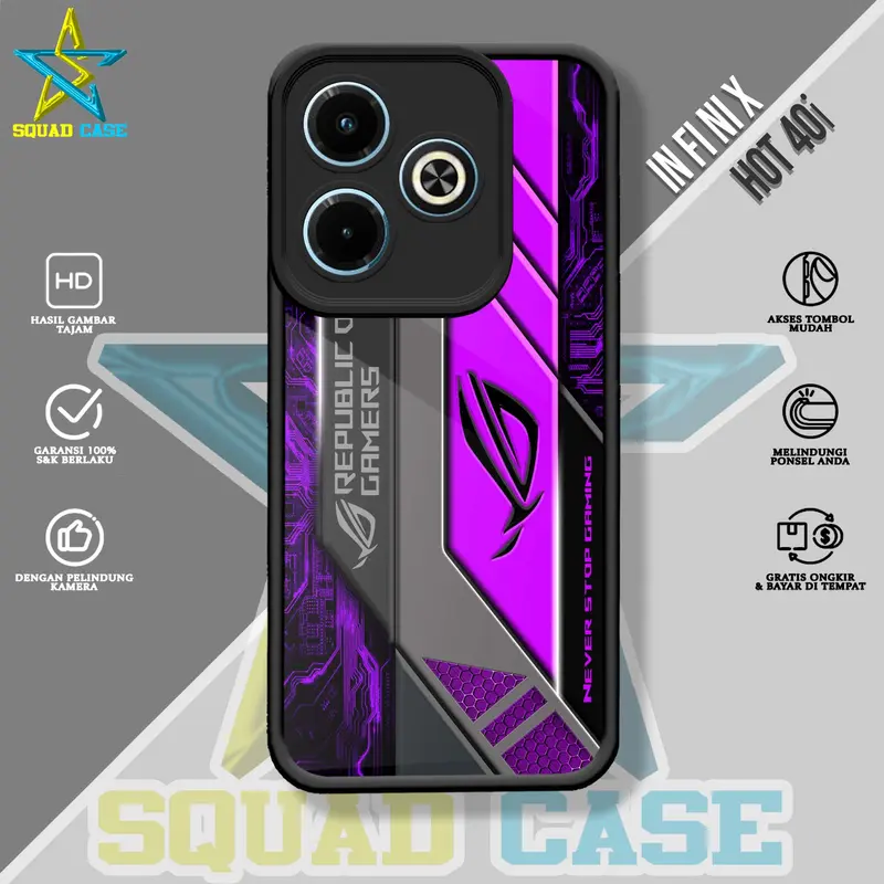 Case In fi ni x HOT 40i Squadcase Motif ROG1 Softcase Hardcase glossy kaca casing for All type 1