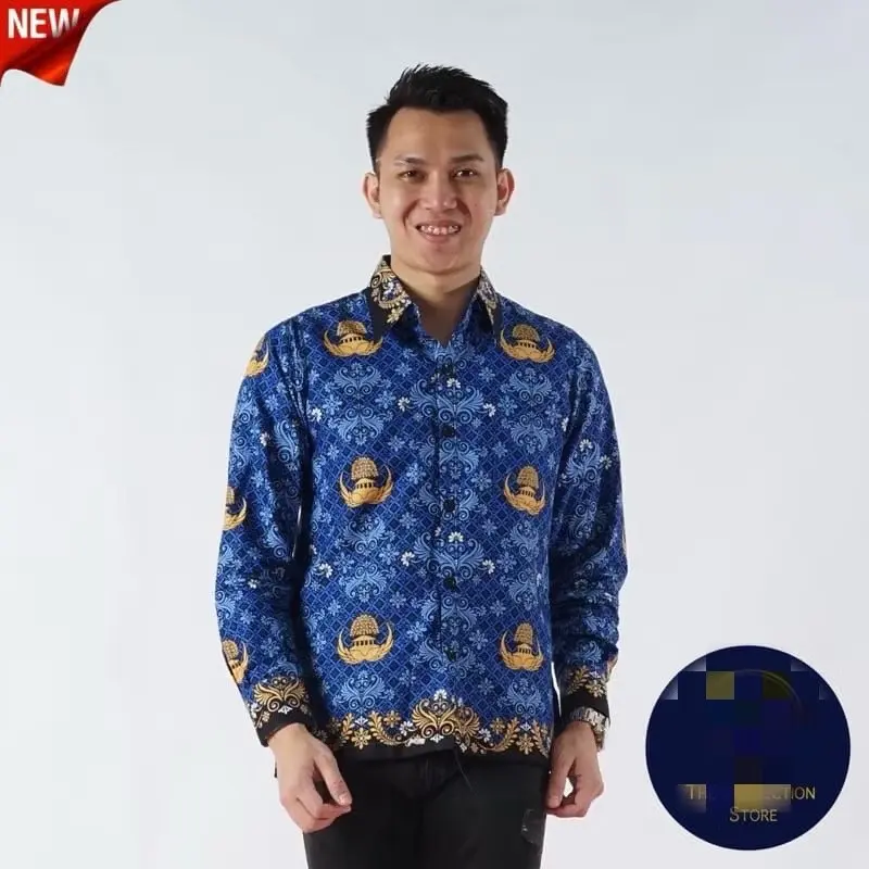 ￼BATIK KORPRI FULL FURING KERAH HITAM// BAHAN BATIK KORPRI // KEMEJA KORPRI // BlOUSE KORPRI Seragam Pria Wanita Kain Baju