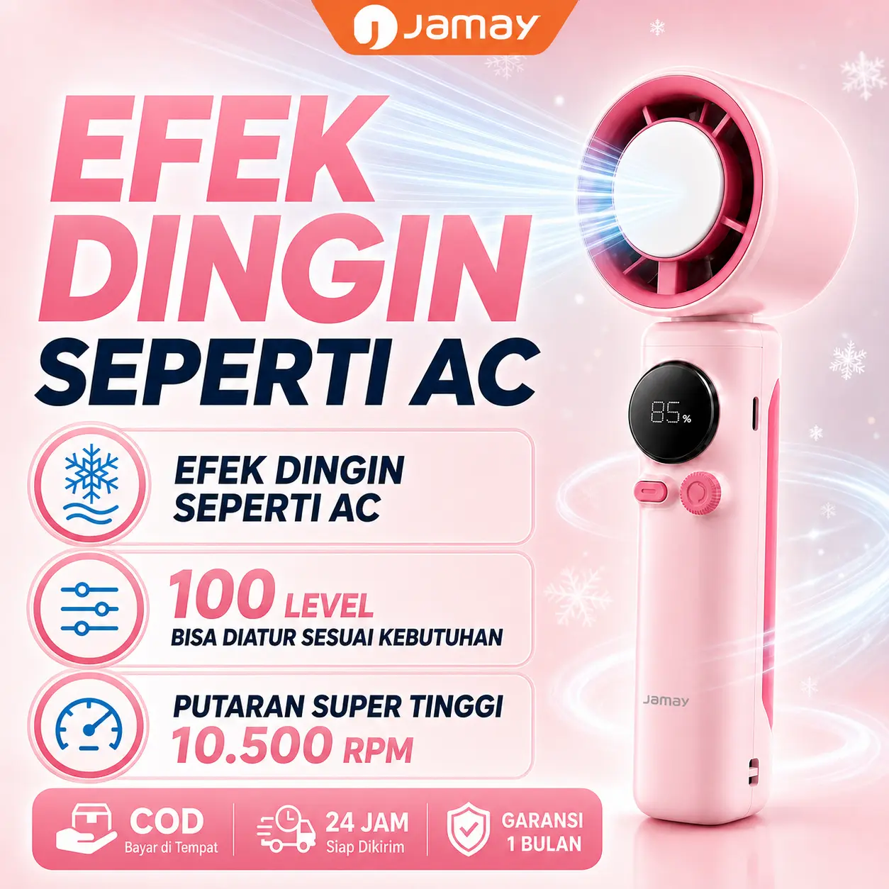[COD] Jamay FS930 Kipas Angin Portable Mini Handheld Turbo Cooling Semikonduktor 4000mAh Tahan 20 Jam 100 Level Speed Angin Super Kencang LED Display Type-C Rechargeable Cocok Outdoor Travel Konser Makeup Kantor