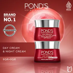 Pond's Age Miracle Day Cream 9G & Hexyl Retinol Niacinamide Night Cream 9G