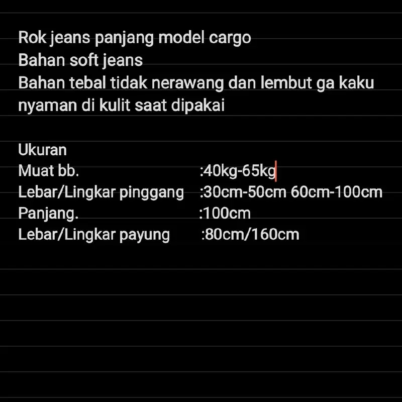 Rok Jeans Cargo - Rok Panjang Cargo - Rok Panjang Wanita - Rok Caro - Rok Mayung - Rok Maxi 6