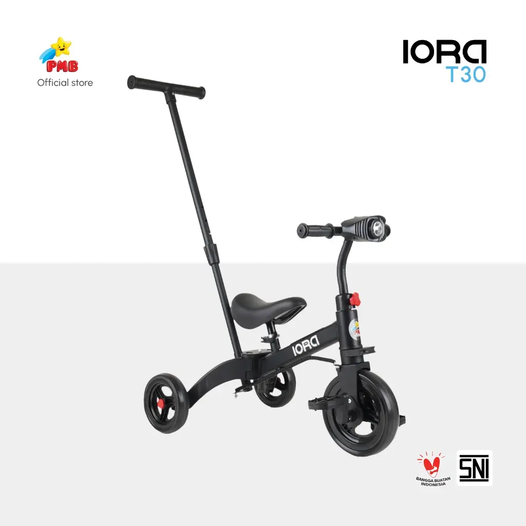 SEPEDA ANAK RODA 3 IORA PMB T30/SEPEDA KESEIMBANGAN ANAK PALANCE BIKE PUSHBIKE DILENGKAPI DORONGAN LEPAS PASANG Led Toys