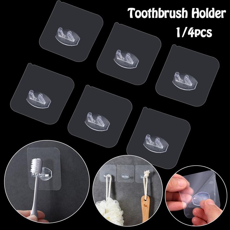 Home & Living Wall-mounted Bathroom Accessories Shaver Organizer Seamless Adhesive Hook Toothbrush Holder Storage Rack 1