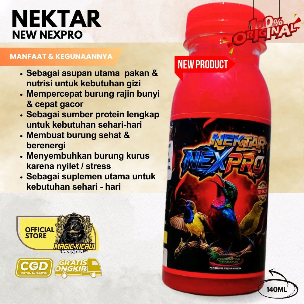 [ORIGINAL] New Nektar Nexpro 140ml Suplemen Nutrisi Lengkap Untuk Meningkatkan Performa Burung