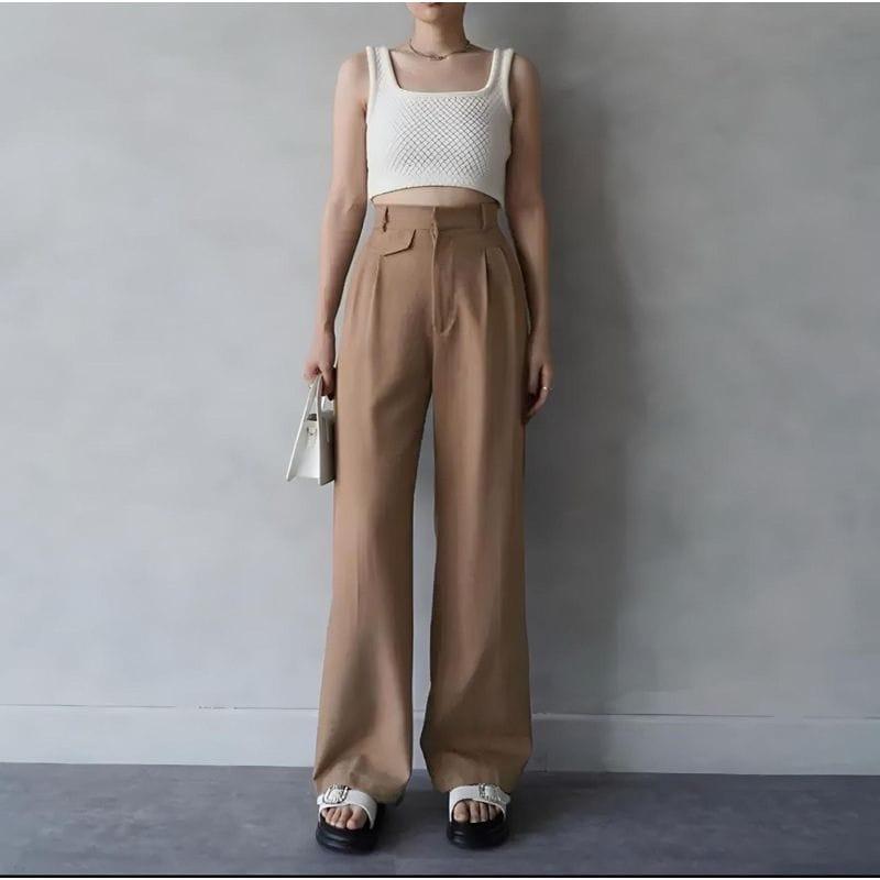 Oro pants Loose Pants Trouser Wanita Celana Anti Kusut Celana Kulot Wanita Panjang Basic Katun Woll Premium celana korean style 5