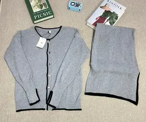 Kila Set Rok Cardigan Lengan Belah Bahan Rajut Premium