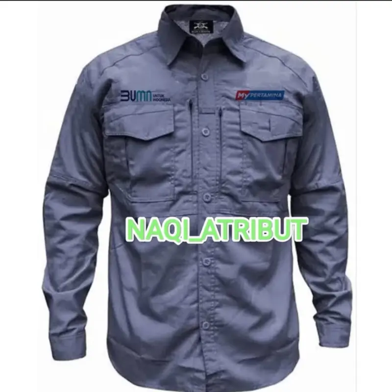 KEMEJA BUMN MY PERTAMINA KEMEJA PERTAMINA LENGAN PANJANG FULL BORDIR DEPAN BELAKANG BISA COSTUM Casual 2