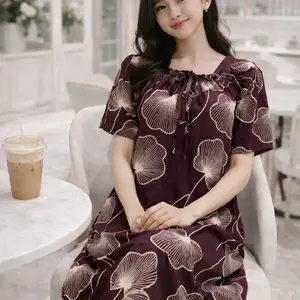 DRESS FUJI FATIMAH Rayon Tebal Busui Jumbo Wanita Nyaman Motif Elegant
