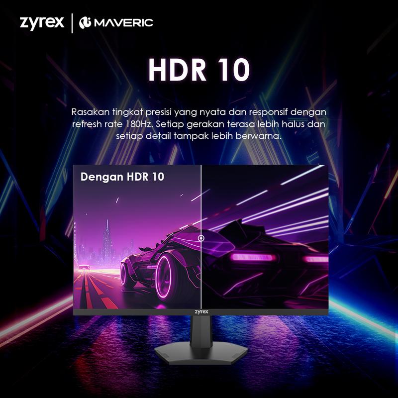 Zyrex Maveric 27Q monitor 27 inch QHD 1440p HDR 10 VA 170 Hz RGB LED Flat G-SYNC Compatible Freesync Flicker Free Blue Light Filter Garansi Resmi 2 Tahun 6