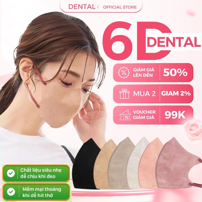 TẶNG 20 CÁI Thùng 200-100-50 Cái Khẩu Trang 6D DENTAL Pro Chống UV & Bụi Mịn Kích Thước 20x9cm Chất Liệu Cao Cấp Kháng Khuẩn An Toàn Cho Sức Khỏe