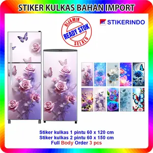 Stiker Kulkas 1 Pintu dan Stiker Kulkas 2 Pintu Motif Bunga 2