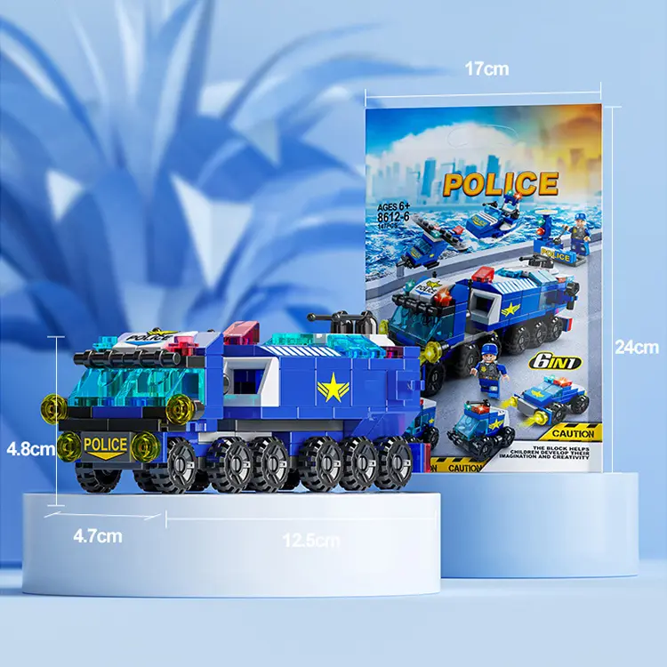 Mainan Edukasi Balok 147Pcs Polisi SWAT Model 3D Puzzle Mainan Anak Laki-laki 6/7/8 tahun 1