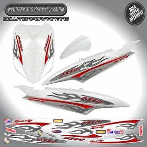 STRIPING VARIASI STICKER YAMAHA MIO SPORTY / MIO SMILE MOTIF API KEREN 01 Motorcycle