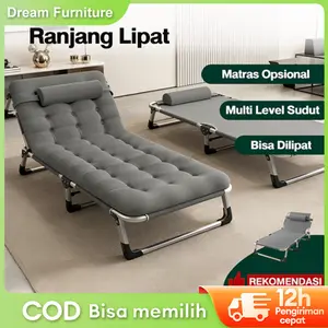 DF-6-Ranjang Lipat 193x63CM Kursi Malas Tempat Tidur Lipat Kursi Santai Folding Bed Dengan Kasur  Kursi Malas Lipat Camping Outdoor  Tidur Lipat dengan Kursi Santai Lipat untuk Kantor, Kasur Lipat Saku untuk Tidur Siang di Kantor/Rumah, Kasur Ranjang