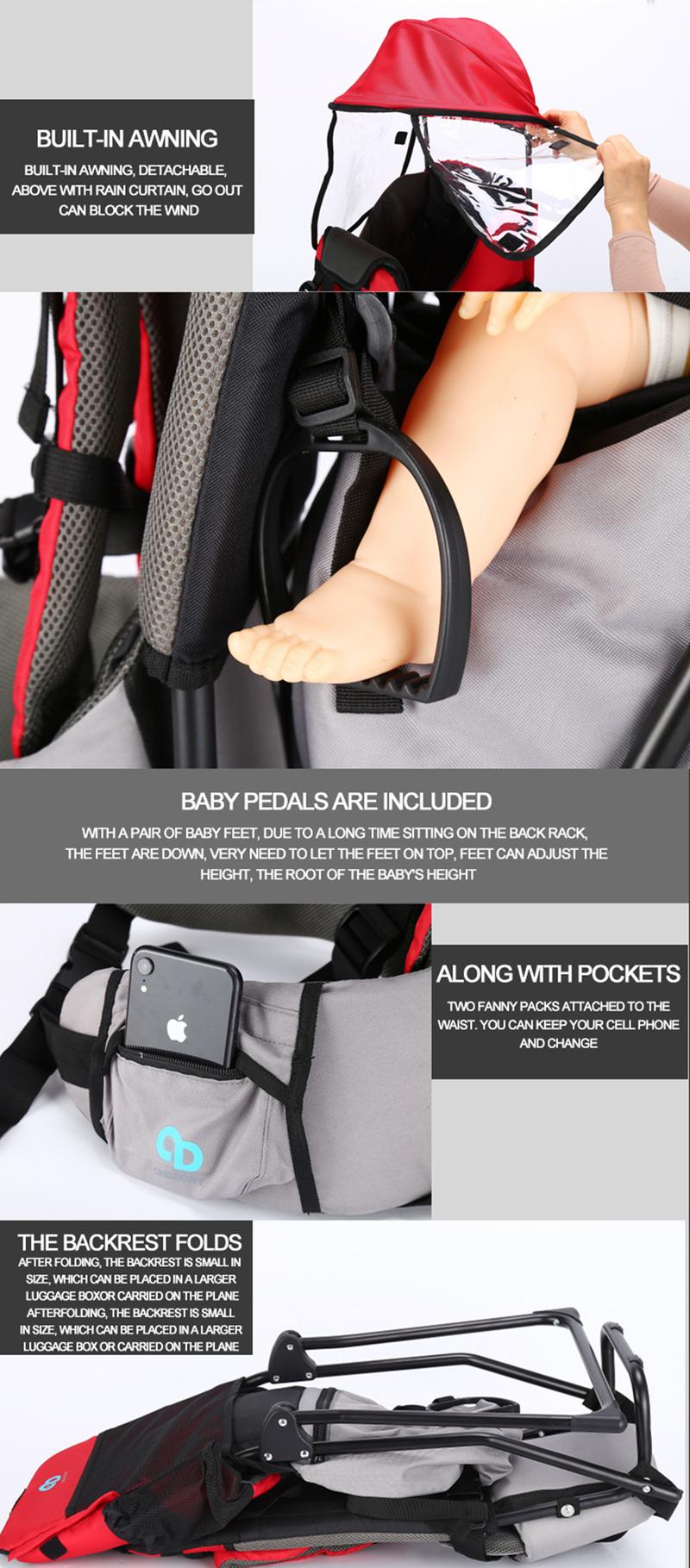 Product Introduction of Travel Outside Baby Carrier Shoulder Saddle Seat Baby Multifunctional Carrier Backpack With Hip Hiking Seat Baby Backpack Hiking Child Carrier Toddler 1