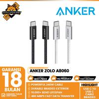 Gambar Anker Zolo Kabel Charger 240W PD PPS USB C to USB C Cable Nylon Braided 6ft 2M - Kabel ANKER 240W Usb-C TO Usb-C 2M (6FT) - Anker A8060 - BLACK dari GGSTORESBY Kota Surabaya 1 Tokopedia