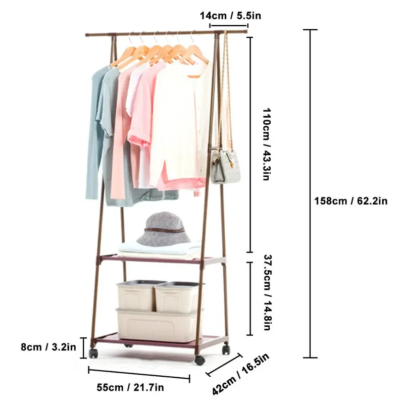 COD LACOOK Rak Baju Model Segitiga / Rak Triangle Dengan Roda 2