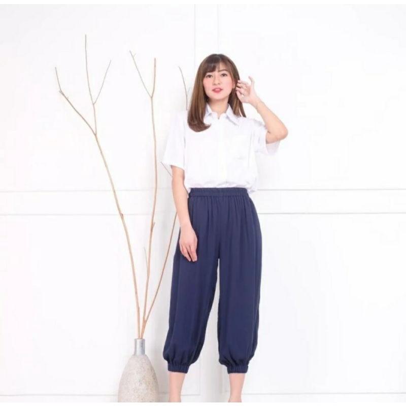 Celamis Aladin Inner Pants Celana Aladin Size Standar & jumbo Hitam Cantik Melar Nyaman Panjang Rayon Santai Tidur Baggy Dalaman Stretch Kerja Motif Kantor 4