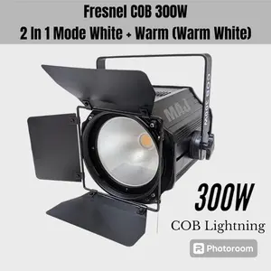 Lampu Penerangan Panggung Fresnel Cob 300W 2 Mode Warna White Dan Warm White