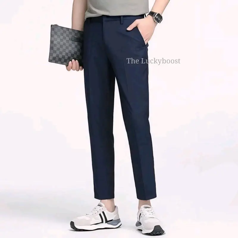 THELUCKYBOSST Ankle Pants Celana formal kerja pria Slimfit dewasa kantor bahan woll kekinian Celana panjang casual celana ankle celana kuliah 4