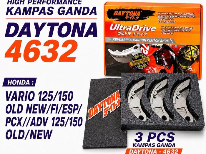 Gambar KAMPAS GANDA KARBON KEVLAR DAYTONA 4632 VARIO 125 150 ADV 150 PCX 150 ALL SERIES ORIGINAL 100% BAHAN KARBON FREE STIKER Motorcycle Asli Dudukan Kopling dari Lestari Motor 2 Kota Administrasi Jakarta Barat Tokopedia