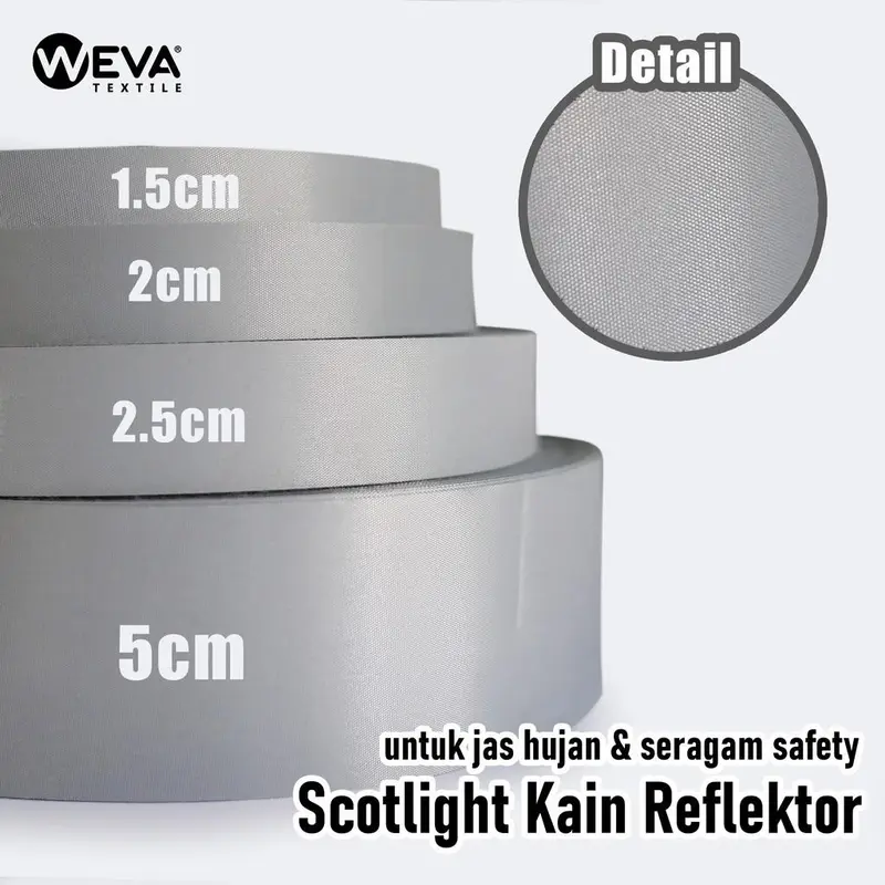 METERAN Scotlite Kain Reflective Pita Skotlet Untuk Jaket Jas Hujan dan Seragam Safety 2