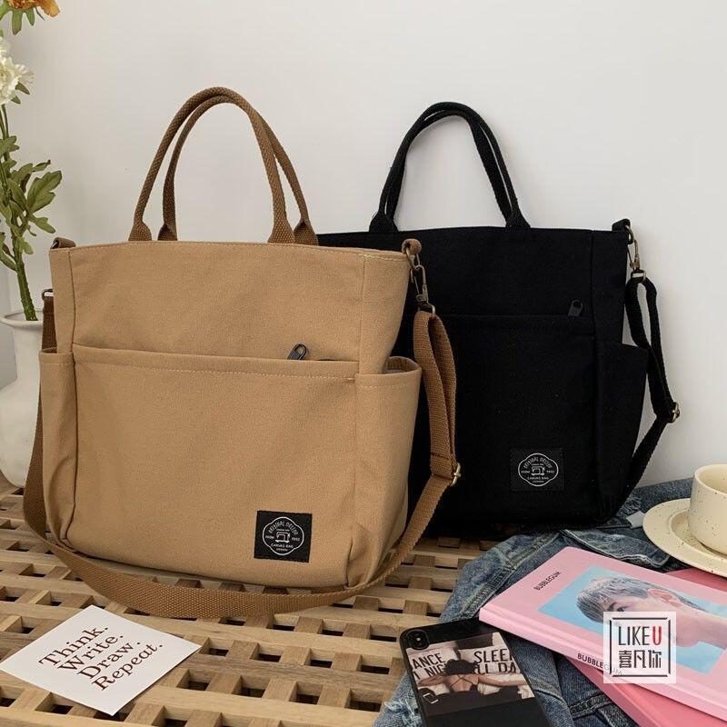 Product Introduction of New Arrival Canvas Tote Handbag Simple Large capacity single shoulder Bag messenger bag for men and women 22