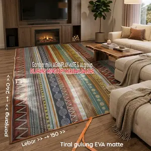 Tikar Gulung Eva Playmate Waterproof 150x240 cm Anti Air Alas Duduk untuk Ruang Tamu dan Living Room Cocok untuk Bayi