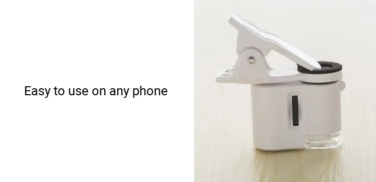 Product Introduction of Mobile Phone Mini Microscope 60X Zoom LED Clip-on Magnifier Universal Mobile Accessories Camera 2
