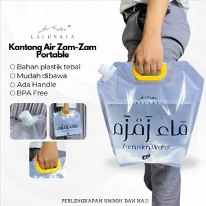 LALUNATA - Jerigen Lipat Travel Kantong Air Zamzam Portable BPA Free 5 Liter Perlengkapan Haji dan Umroh