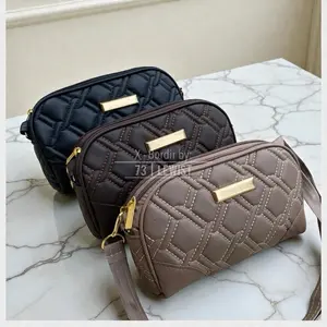 Tas Selempang wanita 2 ruang  kulit sintetis X Bordir emboss coquette bag
