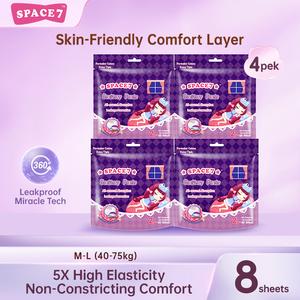 [4-Pack 8 Pieces] (M-L) SPACE7 Ultra-Thin Cute Pajama Pants