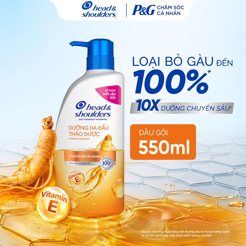Dầu gội Head & Shoulders Sạch Gàu Dưỡng Da Đầu Thảo Dược 550ml/850ml