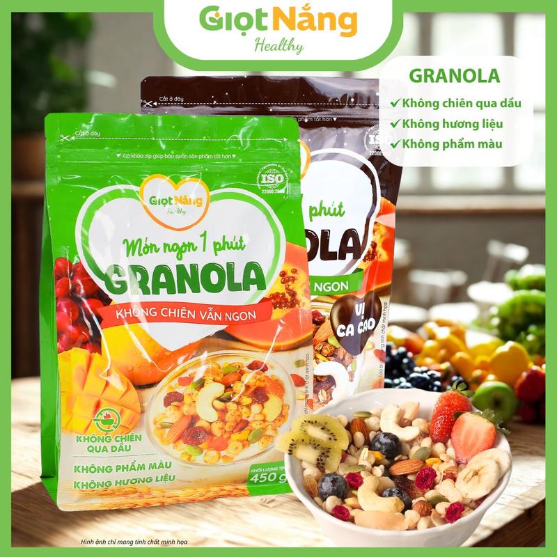  Granola Giọt Nắng Mới Ngon Giòn Với Viên Yến Mạch Gạo Lứt Trái Cây Mới Từ Nông Sản Giọt Nắng 