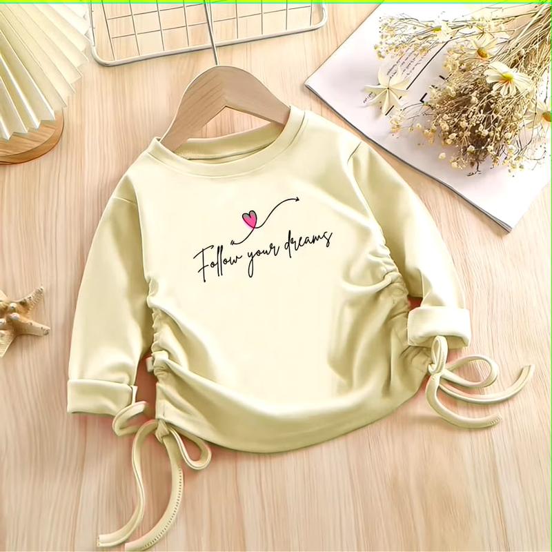 Kaos Anak Crop Usia 1 2 3 4 5 6 7 8 9 10 11 12 Tahun crop tangan panjang tali serut follow your dream 0