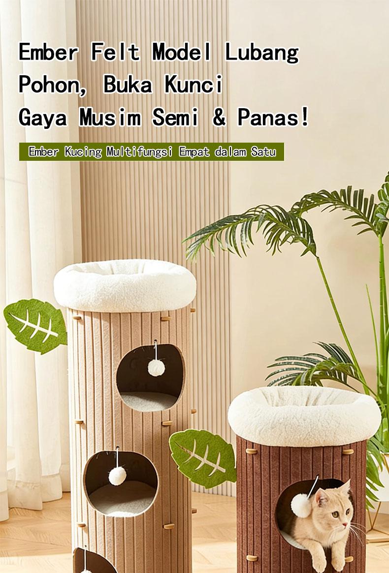 【SA FurBuddy】Kombinasi pohon kucing dan tempat tidur kucing (alas tidak termasuk), lubang pohon kucing berlapis-lapis, juga dapat digunakan sebagai tiang garukan, cocok untuk rumah tangga dengan banyak kucing.