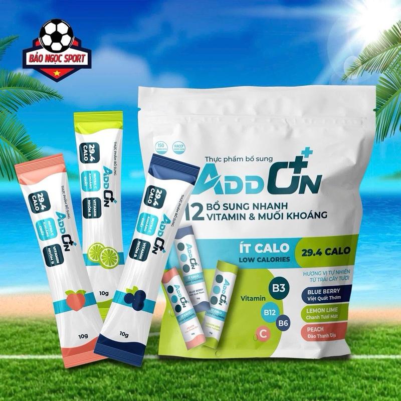  Addon 29calo túi 15 gói Nước uống điện giải vị Chanh bù nước bù khoáng bổ sung muối khoáng,hỗ trợ khoáng chất giúp hồi phục nhanh sau tập luyện 