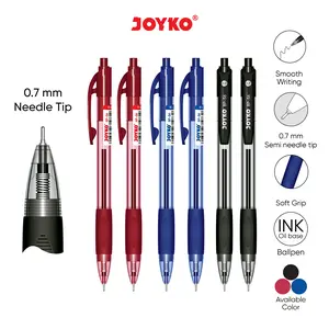 Joyko Ball Pen Clicker 0.7 Black Blue Red / Pulpen Bolpoin Pen Joyko Cetek Hitam Biru Merah BP-56