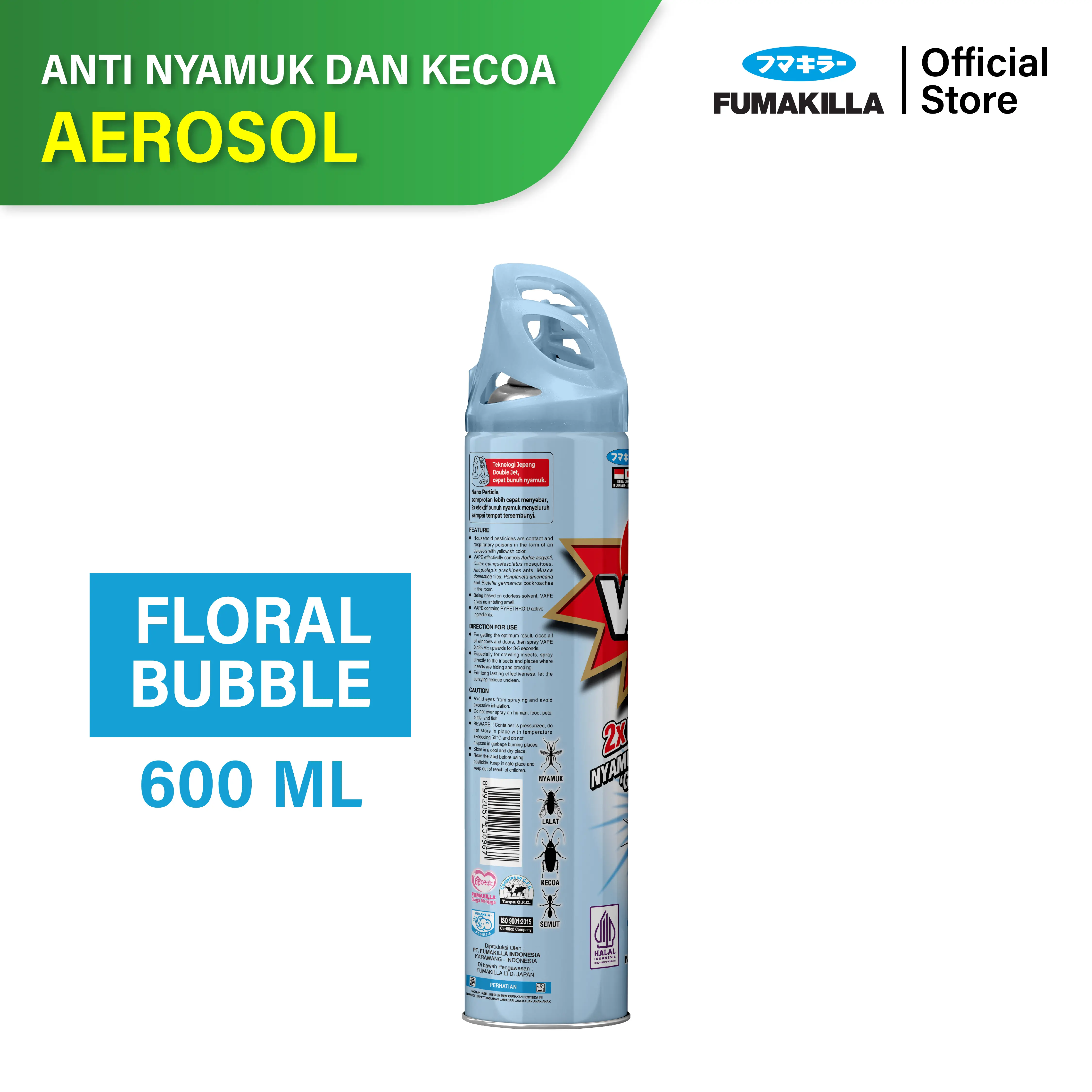 Fumakilla Vape Aerosol Floral Bubble Aroma 600ml - Shop | Tokopedia Fumakilla Vape Aerosol Floral Bubble Aroma 600ml - Shop | Tokopedia
