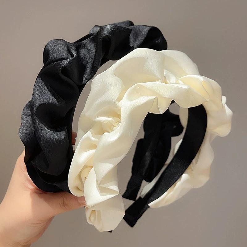 Product Introduction of Băng Đô Xếp Ly Rộng Cho Nữ, Màu Trơn Thời Trang, Làm Bằng Vải Satin, Mềm Mại, Phong Cách Cổ Điển Mũ Cài Tóc, Phụ Kiện Tóc 16