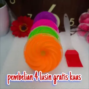 ( 24.pcs ) cetakan kue puding bentuk twister diameter 7cm besar merk kh