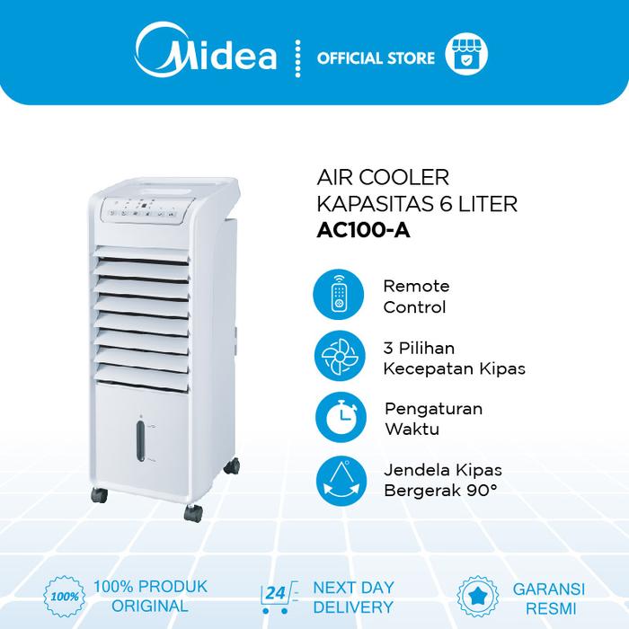 Gambar Midea Air Cooler 6.0 Liter AC100-A - Remote Control - Timer 7 jam - Hitam dari Midea Electronics Indonesia Kota Administrasi Jakarta Utara Tokopedia