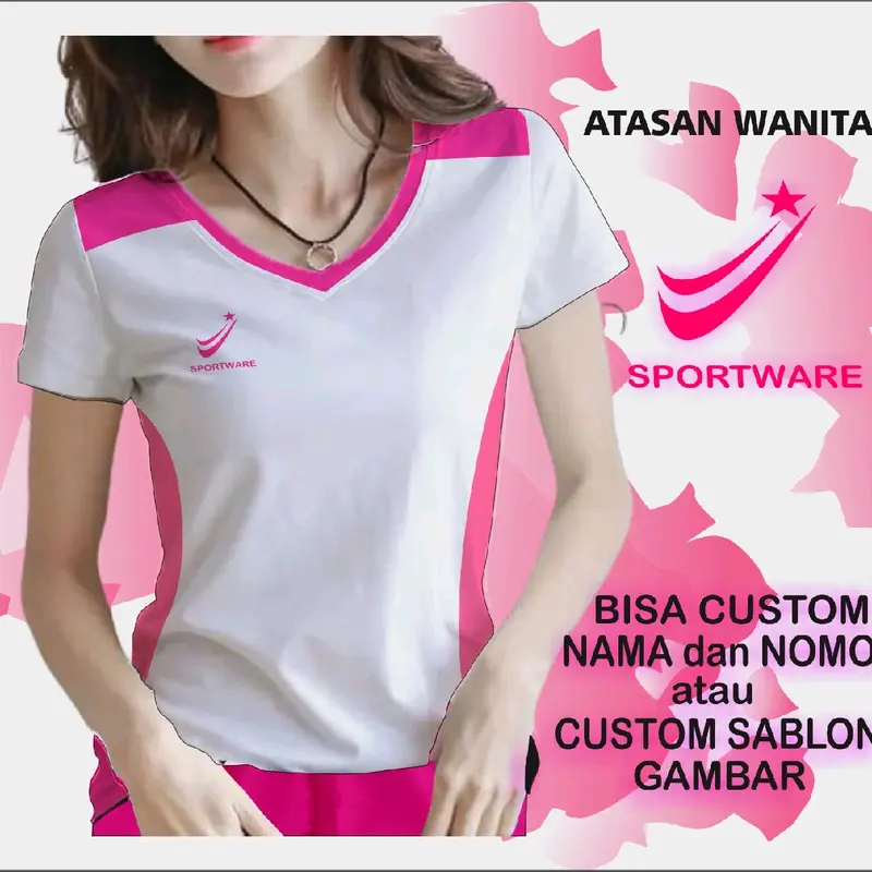 COD atasan cewe jersey cewe kaos olahraga wanita atasan saja bisa custom sablon ukuran dewasa Sport 0