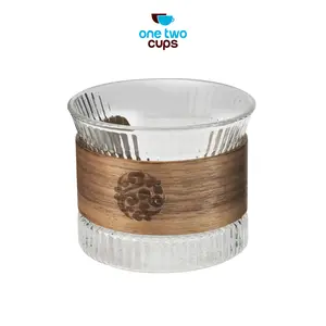 One Two Cups Gelas Japanese Style Rock Glass Wood Sleeve 130ml - GN13
