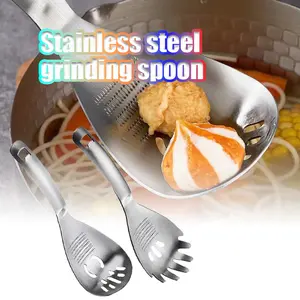 1PC Sendok penggiling baja tahan karat tahan lama Nyaman digenggam Peralatan dapur Serbaguna - STYLE A/B
