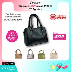 Beli Lokal OTG Tas Selempang Wanita  Kekinian Malaika Bag Furing Sateen 3 Ruang Kulit Cewek