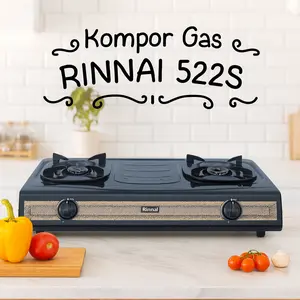 RD - Rinnai Kompor Gas Api Biru 1 Tungku 2 Tungku Original RI-201S RI-202S RI-301S RI-302S RI-511E RI-511T RI-522C RI-522E RI-522S RI-602E RI-52SB RI-51SB & Regulator RG-622MS Kompor Gas Hemat Gas Stainless Anti Karat Low Pressure Garansi Resmi