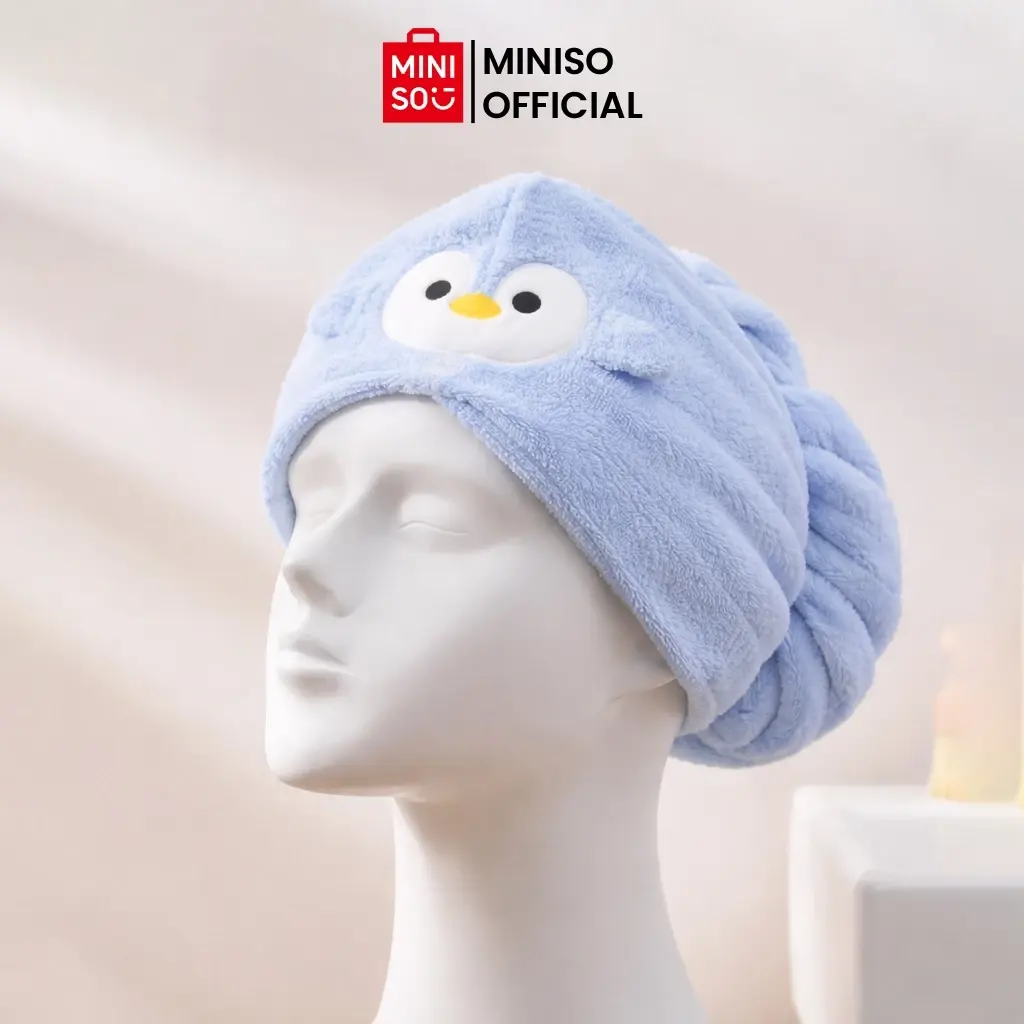 MINISO Soft Series Animal Hair Towel Wrap Handuk Pengering Rambut Halus Daya Serap Tinggi
